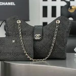 Chanel Raffia Shopping Tote Bag 32cm