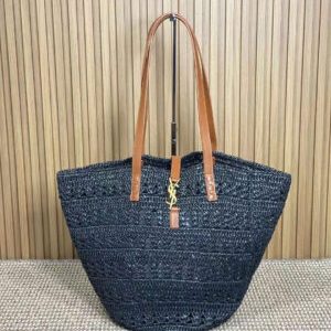 Saint Laurent Panier Medium Raffia Tote Bag