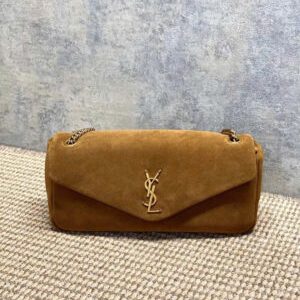 Saint Laurent Calypso Bag in Grained Suede Leather