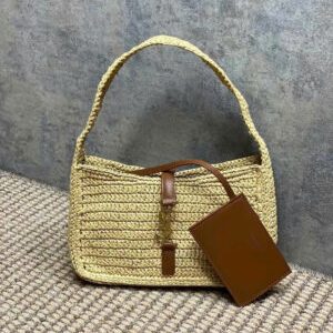 Saint Laurent Le 5 à 7 Raffia Shoulder Bag