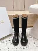 Dior Leather And Chunky Long Boot
