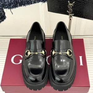 Gucci Horsebit Leather Platform Loafers Shoes