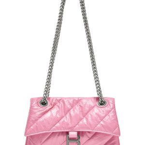 Balenciaga Crush Small Chain Bag Quilted Pink