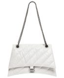 Balenciaga Crush Medium Chain Bag Quilted Cream