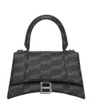 Balenciaga Hourglass Small Handbag BB Monogram Coated Canvas Black