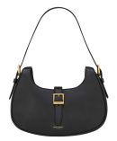 Saint Laurent Le Fermoir Hobo Bag In Shiny Leather 672615 Black