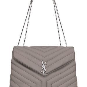 Saint Laurent medium Lou Lou chain bag Light Gray