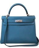 Hermes Kelly Bag 28 Togo Leather Blue