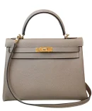 Hermes Kelly Bag 28 Togo Leather Light Gray