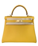 Hermes Kelly Bag 28 Togo Leather Yellow