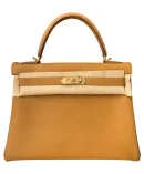 Hermes Kelly Bag 32 Togo Leather Apricot