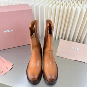 Miu Miu Foule Leather Cowboy Boot