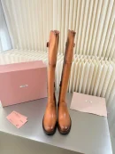 Miu Miu Foule Leather Cowboy Long Boot