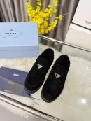 Prada Triangle Logo Shearling Shoes